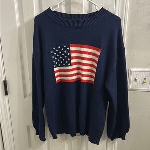 Navy Sweater with American Flag Design